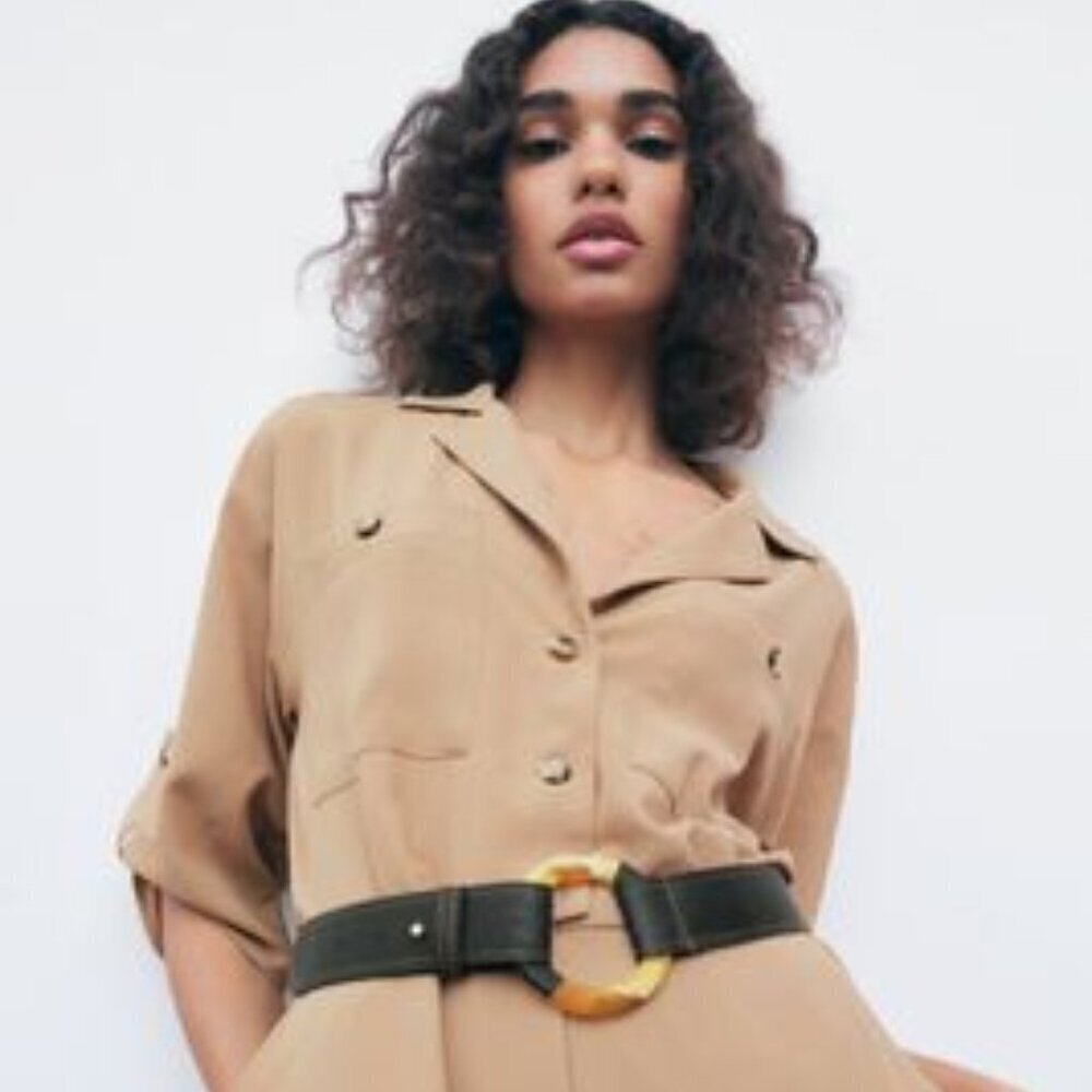 ZARA COMBINAISON CACHE-CŒUR AVEC CEINTURE SIZE S 1165 157 710